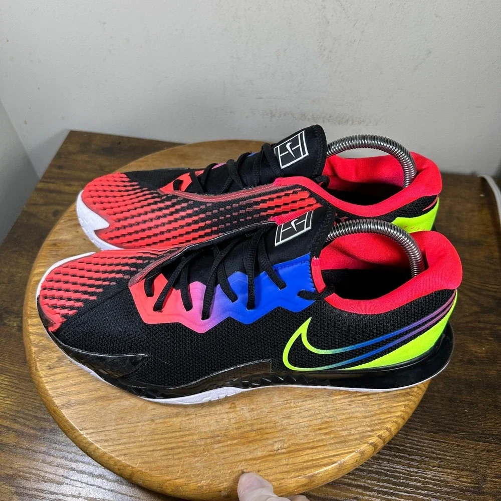 NikeCourt Air Zoom Vapor Cage 4 Black Crimson Volt Shoes CD0424-007 Mens 10.5